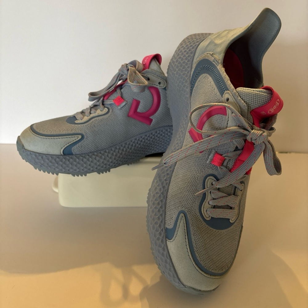 Kids Gray and Pink Athletic Shoes